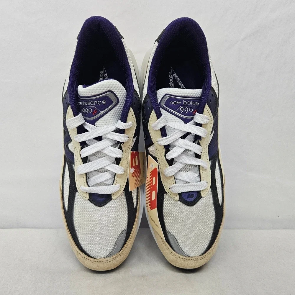 New Balance 990 V6 Sneakers Made In USA U990WB6 White Black Purple Men‎ Size 9